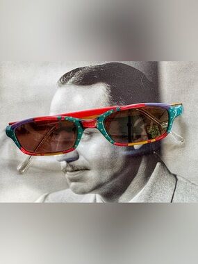 Colorful Vintage Retro Rectangular LA Eyeworks, Handpainted